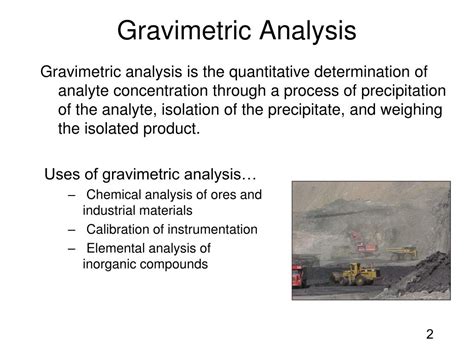 what industries use gravimetric analysis